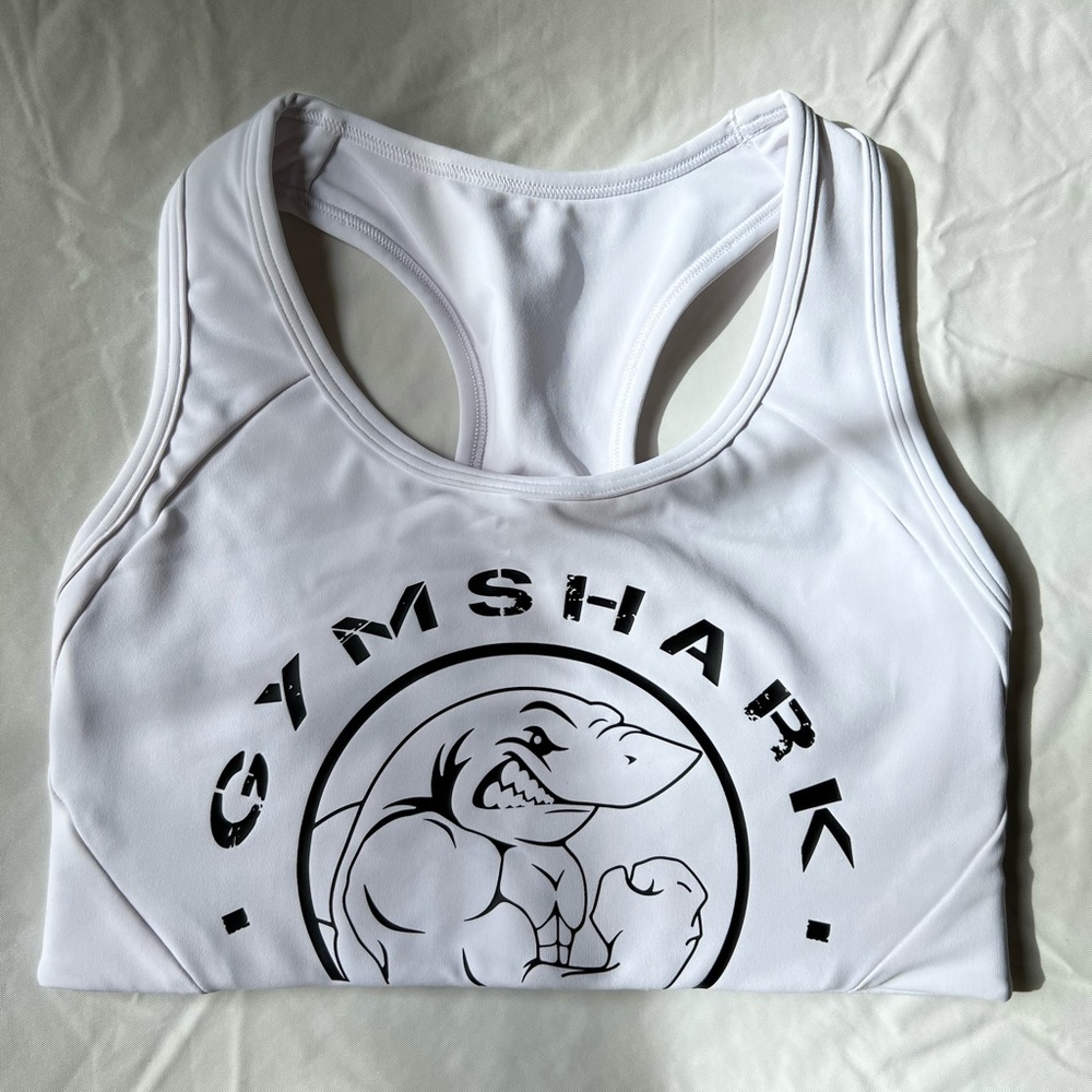 Gymshark Legacy Graphic Sports Bra (S) - ‘White’